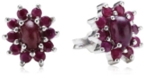 SchmuckMart Damen-Ohrstecker 925 Sterling Silber Rhodiniert Rubin E879R
