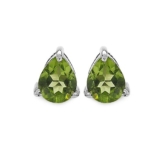 SchmuckMart Damen-Ohrstecker 925 Sterling Silber Rhodiniert Tropfenschliff Peridot E1238P