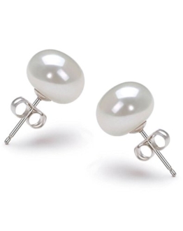 Schmuckwilly Süsswasserperlen Perlenohrringe Ohrstecker Ohrringe – 925 sterling Silber Hacken weiß dso0002z
