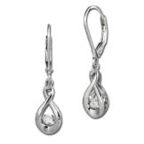 SilberDream Ohrringe Dancing Stone Zirkonia weiß 925er Ohrhänger Tanzende Steine DSO100W