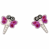 Silvadore Blüten-Ohrstecker 925er Sterling-Silber, Libelle Ohrringe Mini Butterfly-Verschluss-inkl. Geschenkverpackung