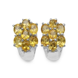 Silvancé – Damen Ohrringe – 925 Silber, rhodiniert – echter Edelstein: Citrin E220C