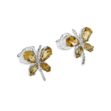 Silvancé – Damen Ohrringe – 925 Silber, rhodiniert – echter Edelstein: Citrin E289C