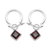 Silvancé – Damen Ohrringe – 925 Silber, rhodiniert – echter Edelstein: Granat E295G