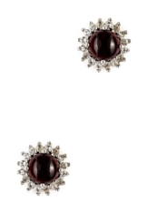 Silvancé – Damen Ohrringe – 925 Silber, rhodiniert – echter Edelstein: Granat Topas E1883G