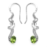 Silvancé – Damen Ohrringe – 925 Silber, rhodiniert – echter Edelstein: Peridot Weißtopas E619P