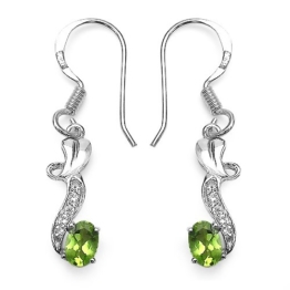 Silvancé – Damen Ohrringe – 925 Silber, rhodiniert – echter Edelstein: Peridot Weißtopas E619P