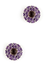 Silvancé – Damen Ohrringe – 925 Silber, rhodiniert – echter Edelstein: Rauchquarz Amethyst E1453SM