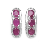 Silvancé – Damen Ohrringe – 925 Silber, rhodiniert – echter Edelstein: Rubin E229R