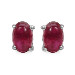 Silvancé – Damen Ohrringe – 925 Silber, rhodiniert – echter Edelstein: Rubine, behandelt E389GFR