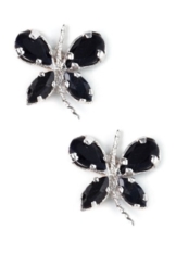 Silvancé – Damen Ohrringe – 925 Silber, rhodiniert – echter Edelstein: Saphir E289BSaph