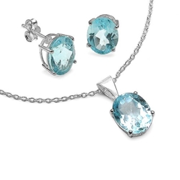 Silvancé – Damen Ohrringe – 925 Silber, rhodiniert – echter Edelstein: Saphir E393S