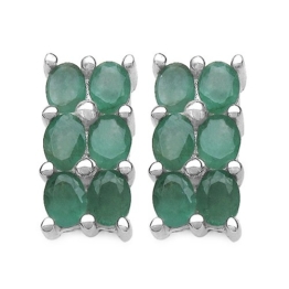 Silvancé – Damen Ohrringe – 925 Silber, rhodiniert – echter Edelstein: Smaragd E1307E