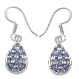 Silvancé – Damen Ohrringe – 925 Silber, rhodiniert – echter Edelstein: Tansanit E1689Ta