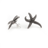 Silverly Damen Sterling Silber 925 Ohrstecker Seestern oxidierten