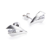 Silvity Damen Ohrstecker 925 Sterling Silber Luxus-Strass 1.2 cm x 1.2 cm 805120-20