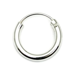 Single echtem Sterling Silber Ohrring oder Nasenring. H15:-Piercing Stärke 0,6 mm. wahrgenommenen Gauge 2.0 mm. Innendurchmesser 8,5 mm.