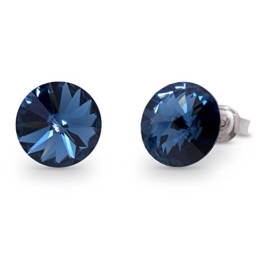Spark Swarovski Elements Damen Ohrstecker Sterling Silber 925, Swarovski Kristall 11 mm rund