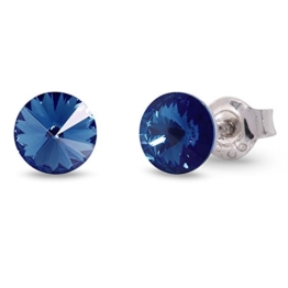 Spark Swarovski Elements Damen Ohrstecker Sterling Silber 925, Swarovski Kristall 6 mm rund