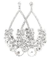 Statement Luxus Lange Große Ohrringe ABI Ball Schmuck Kristall klar 9,8 cm lang