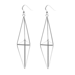 Statement lange Sterling Silber Geometrische 3D Design Ohrringe