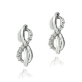 Sterling Silber 1/Ct Erstellt Weiß Saphir Infinity Swirl Ohrstecker 14.95
