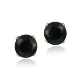 Sterling Silber 3.2kt Schwarz Spinell Ohrstecker, 7mm