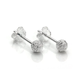 Sterling Silber 4mm Mattiert Weihnachten Ball Ohrstecker