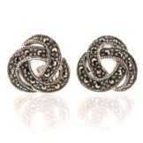 Sterling-Silber 925, Design Keltischer Knoten Ohrringe Ohrstecker Markasit