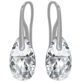 Sterling-Silber 925 Swarovski-Kristall Transparent Tropfenform Ohrstecker