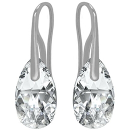 Sterling-Silber 925 Swarovski-Kristall Transparent Tropfenform Ohrstecker