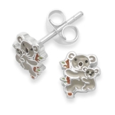 Sterling Silber Children’s Koala-Ohrringe-Ohrstecker Emaille Größe: 7mm x 6 mm 5937. in Geschenkbox