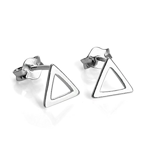 Sterling-Silber Offenes Dreieck Ohrstecker | Triangle Stud Earrings