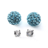 Sterling Silber mit 8,5 mm Kristalkugel & Ohrringe 3 mm Zirkonia Ohrstecker Ohrringe Set