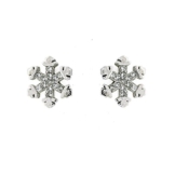 Sterling Silber und CZ Schneeflocke Ohrstecker