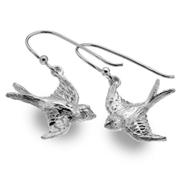 Swallow Silber Ohrringe mit gefederten Detail