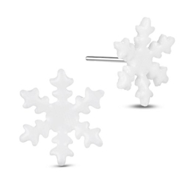 Sweeitee Damen Fashion Eiskristall Schneeflocke 925 Sterling Silber Ohrstecker Ohrringe Elegant