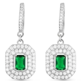 Sweetiee Diamant Gruen Sterling Silber 30 mm AAA Zirkon Ohrstecker Ohrringe