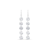 Sweetiee einfachen Stil Sterling Silber Haken Ohrringe, AAA Zirkone, Silber, 60 mm, pin: 0.7 mm
