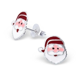 Süße Sterling-Silber & Emaille Santa Claus Weihnachten Ohrstecker