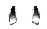 TF laengliche Design-Ohrstecker in matt-gebuerstet, Sterling-Silber 925