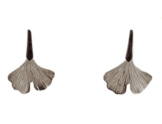 TF schlichte Gingko-Ohrstecker, Sterling Silber 925