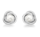 Tuscany Silver Ohrstecker, Knoten und Perle, 10 mm