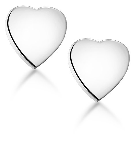 Tuscany Silver Silver Damen-Ohrringe Flat Heart Stud – 8.55.4719