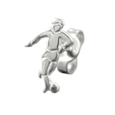 Unbespielt Single Ohrstecker Fußballspieler glänzend Unisex 925 Silber 11,5 x 7 mm inklusive Schmuckbox Ohrschmuck Ohrringe