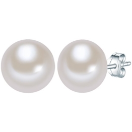 Valero Pearls Classic Collection Damen-Ohrstecker Hochwertige Süßwasser-Zuchtperlen in ca.  11 mm Button weiß 925 Sterling Silber       181180