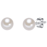 Valero Pearls Classic Collection Damen-Ohrstecker Hochwertige Süßwasser-Zuchtperlen in ca.  6 mm Rund weiß 925 Sterling Silber       186130