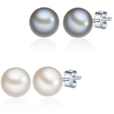 Valero Pearls Damen-Ohrstecker 2er Set 925 Silber rhodiniert Perle Süßwasser-Zuchtperle – 60201785