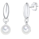 Valero Pearls Damen-Ohrstecker 925 Silber rhodiniert Perle Süßwasser-Zuchtperle Creme – 60925035
