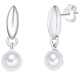 Valero Pearls Damen-Ohrstecker 925 Silber rhodiniert Perle Süßwasser-Zuchtperle Creme – 60925035